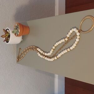 Stella And Dot Gold and White Double Necklace